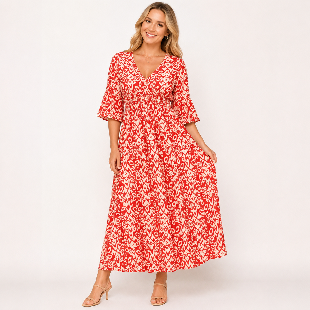 Stefania – Sukienka maxi z wzorem boho