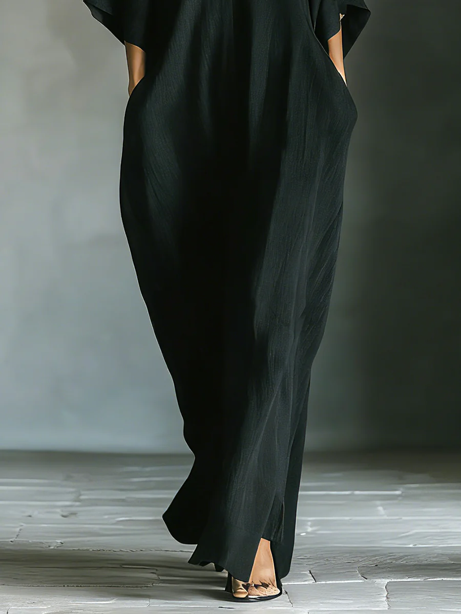Patrycja – Sukienka maxi kimono czarna