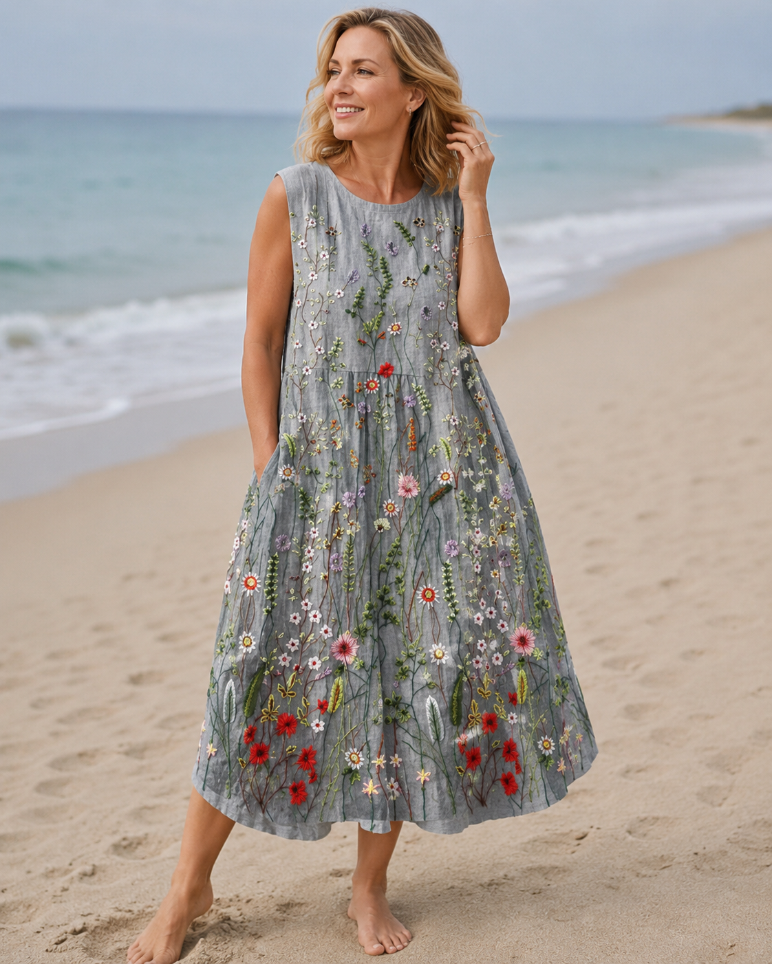 Coralie – Midi-jurk met bloemenprint