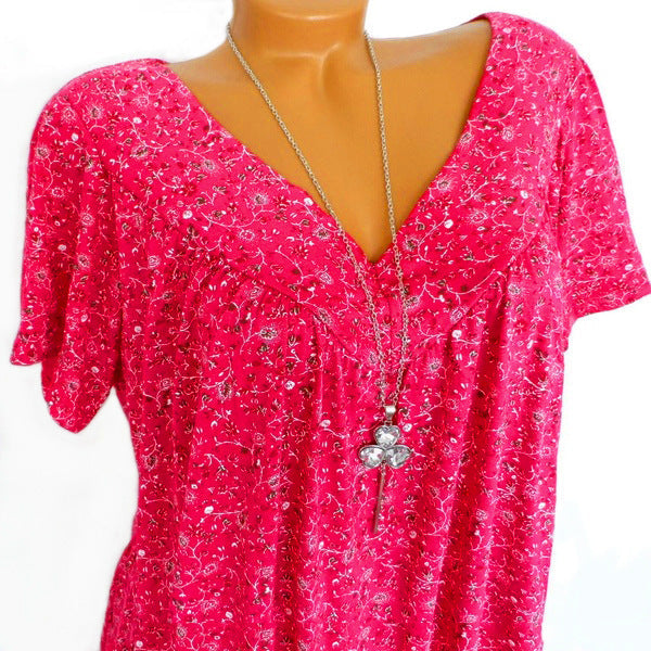 Anita – T-shirt met bloemenprint en V-hals
