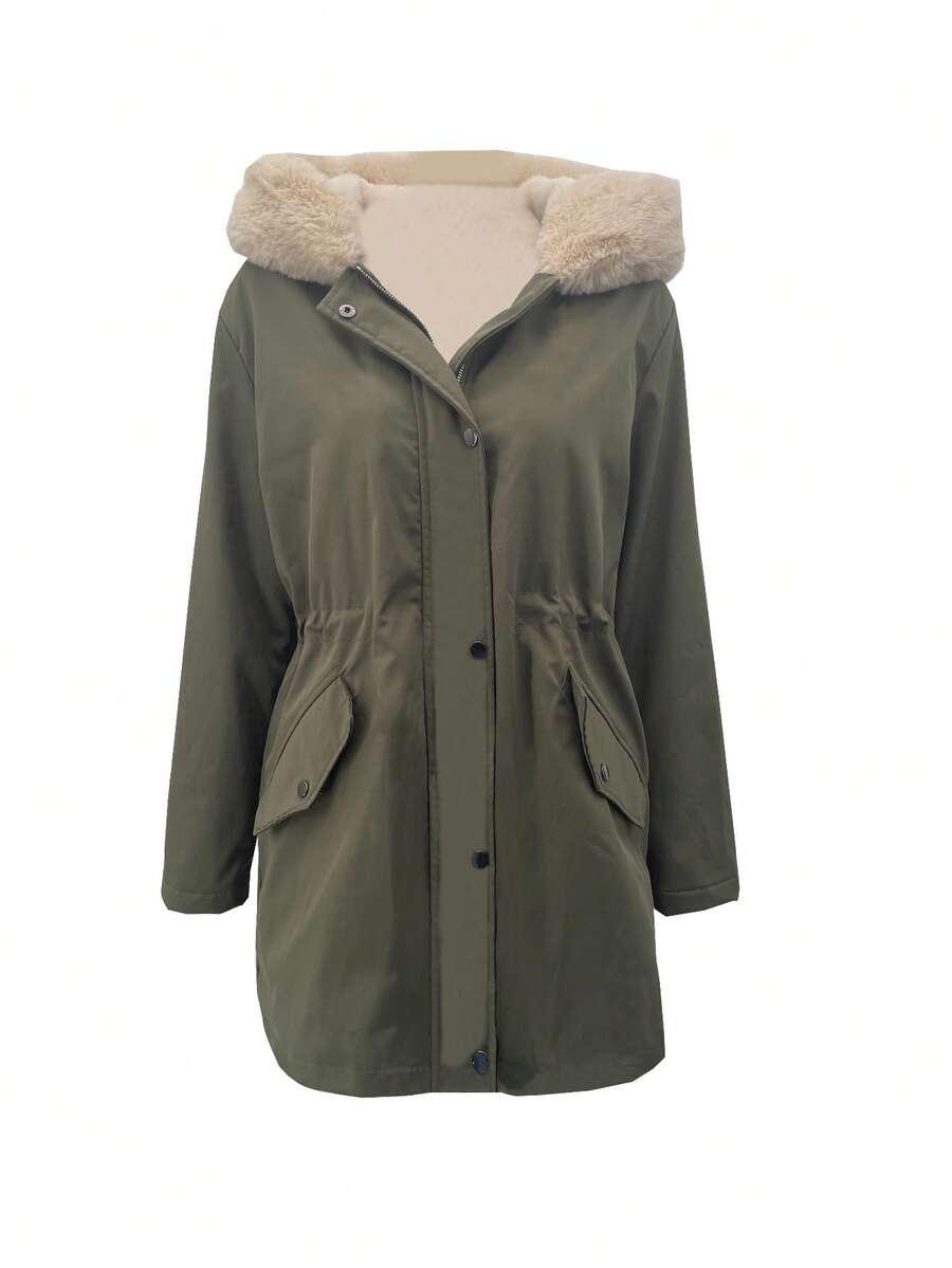 Kasia – Parka met imitatiebont