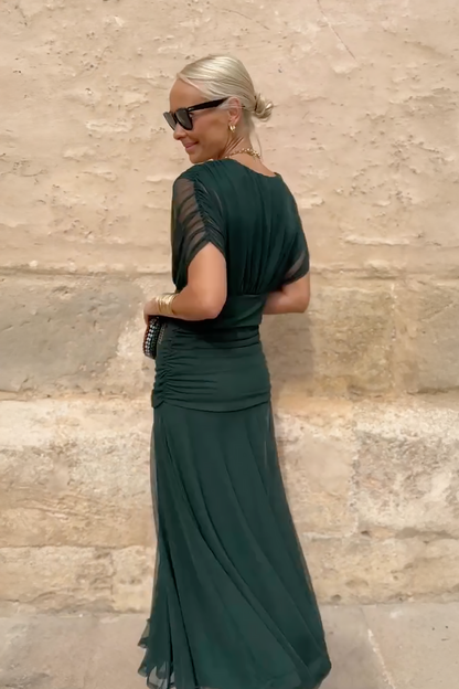 Aleksandra – Elegante maxi-jurk met V-hals