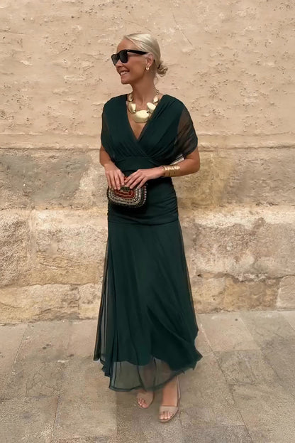 Aleksandra – Elegante maxi-jurk met V-hals