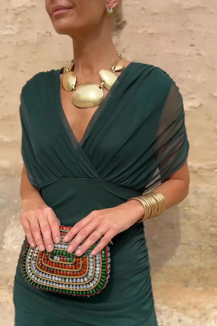 Aleksandra – Elegante maxi-jurk met V-hals