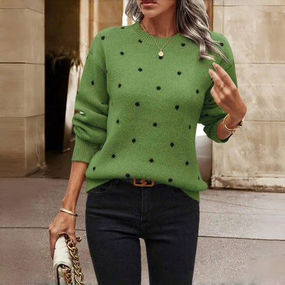 Kamila – Sweter w kropki o kobiecym stylu
