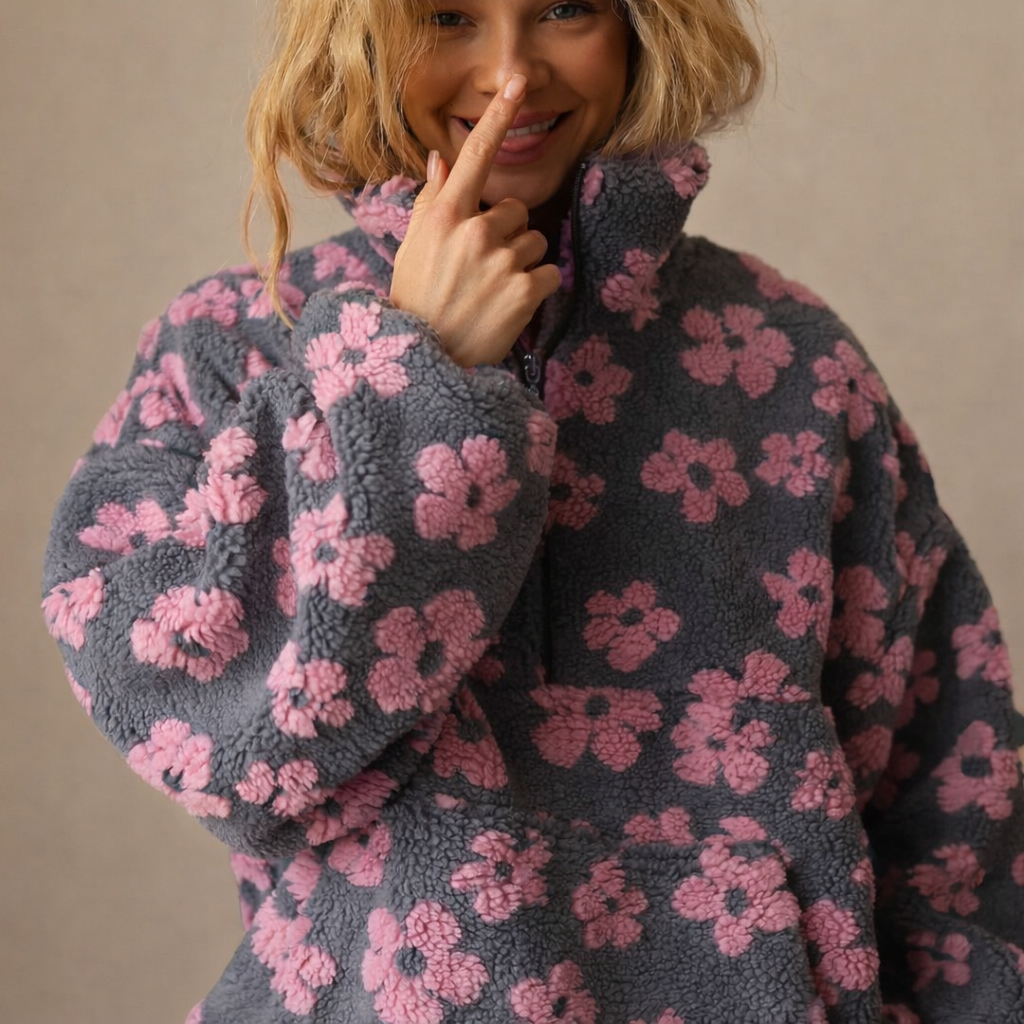 Róża – polarowy sweter z sherpy