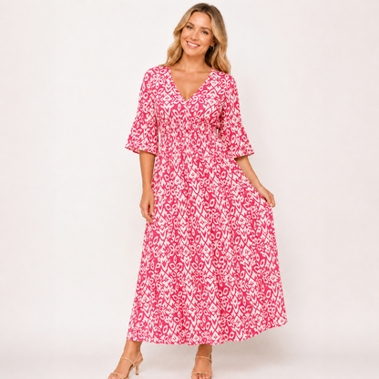 Stefania – Sukienka maxi z wzorem boho