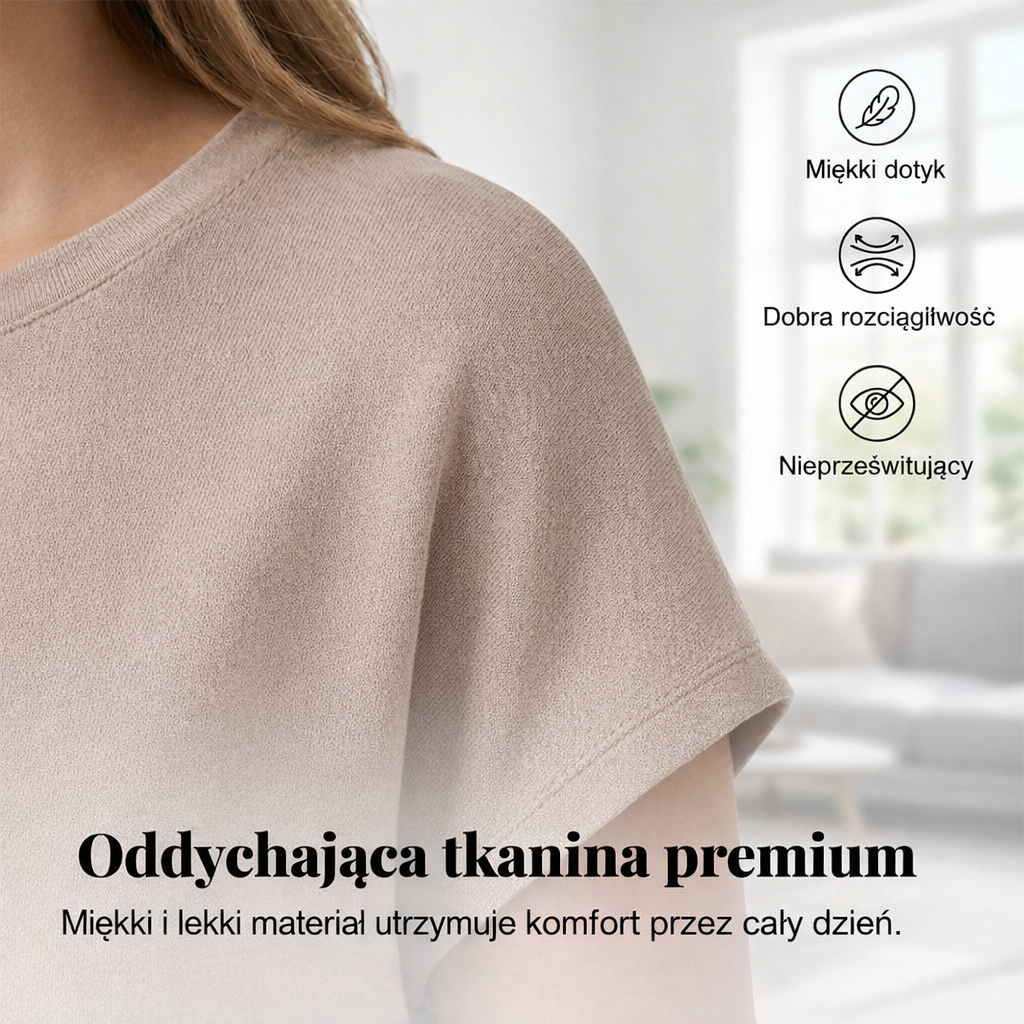 Klaudia – Sukienka z kieszeniami i krótkim rękawem