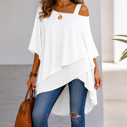 Irena – Blouse met asymmetrische zoom