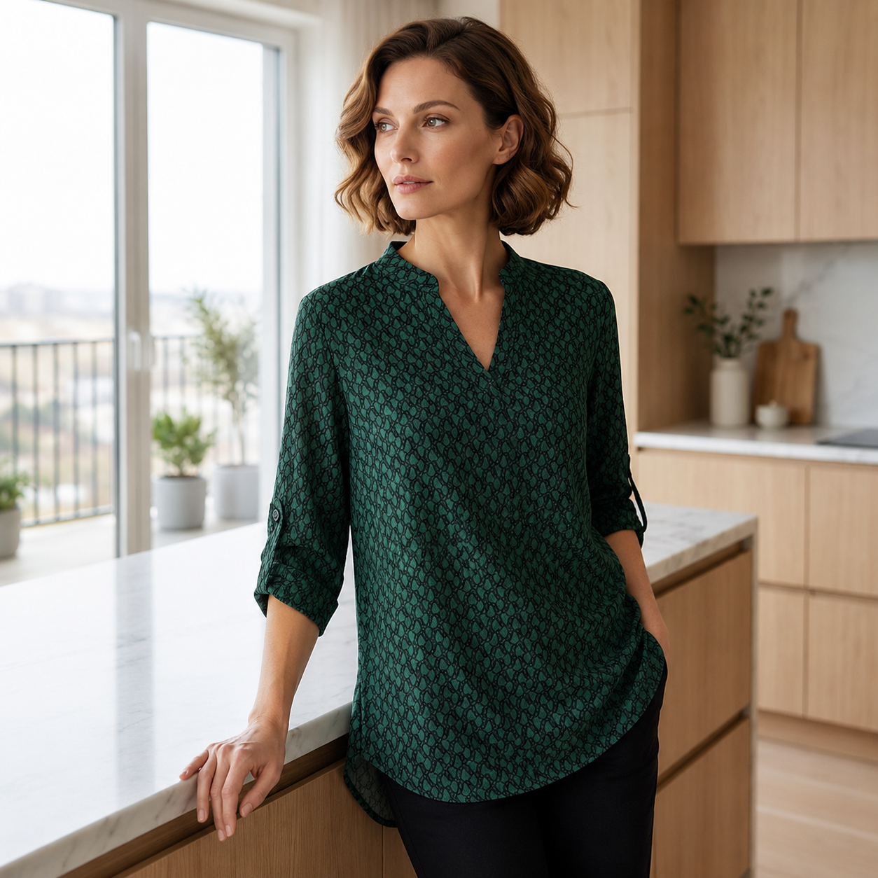 Ela – Blouse met geometrisch patroon
