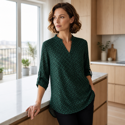 Ela – Blouse met geometrisch patroon