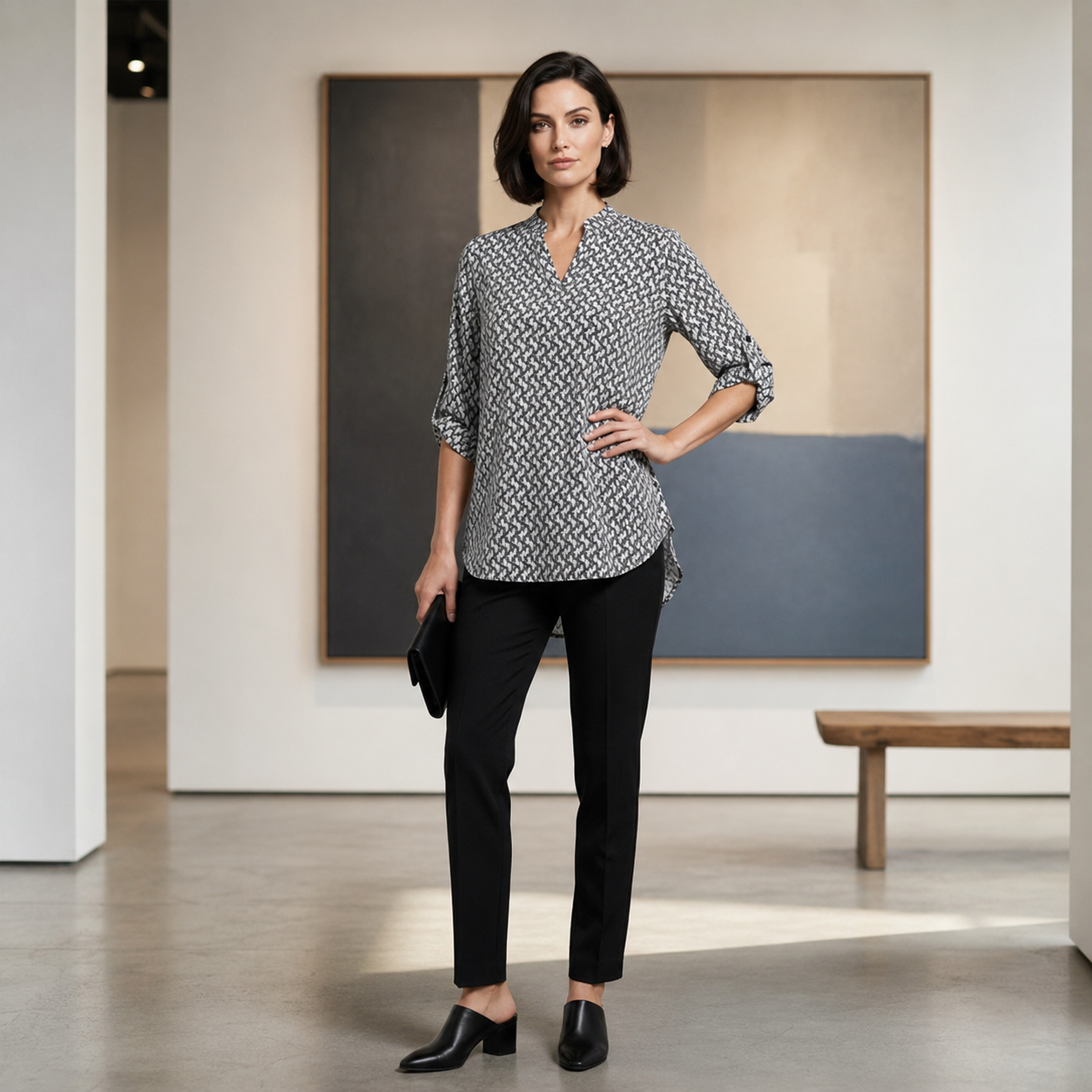 Ela – Blouse met geometrisch patroon