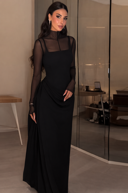 Adrianna – Elegante jurk met transparante mouwen
