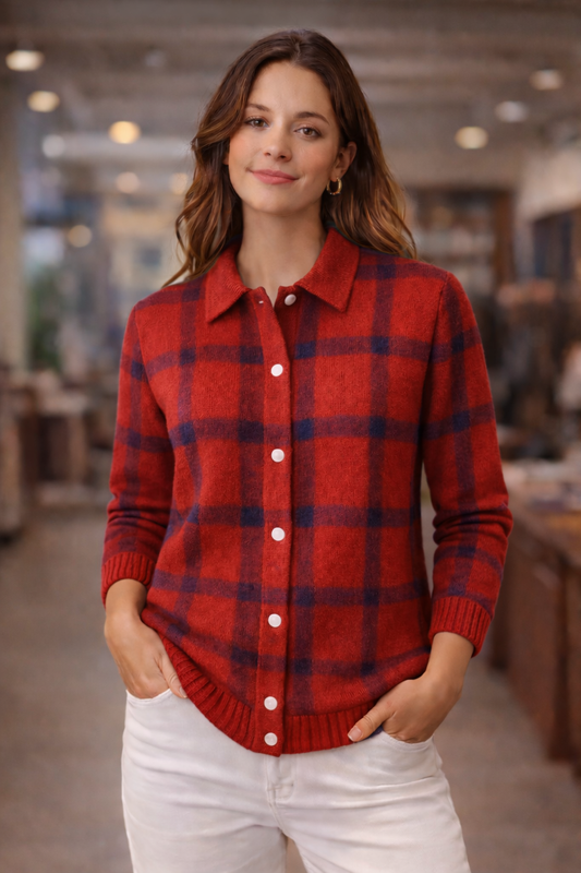 Anna – Gebreid geruit vest