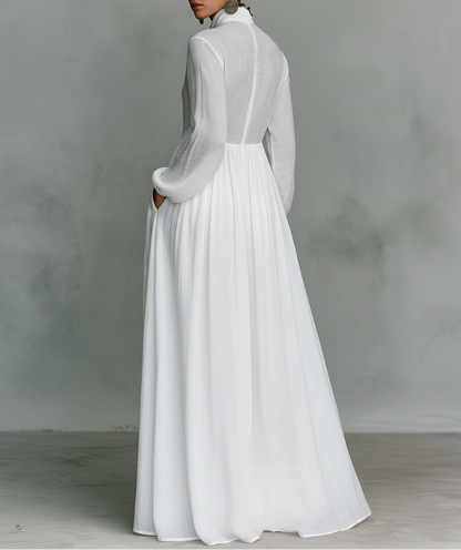 Amelia – Elegante maxi-jurk met knopen