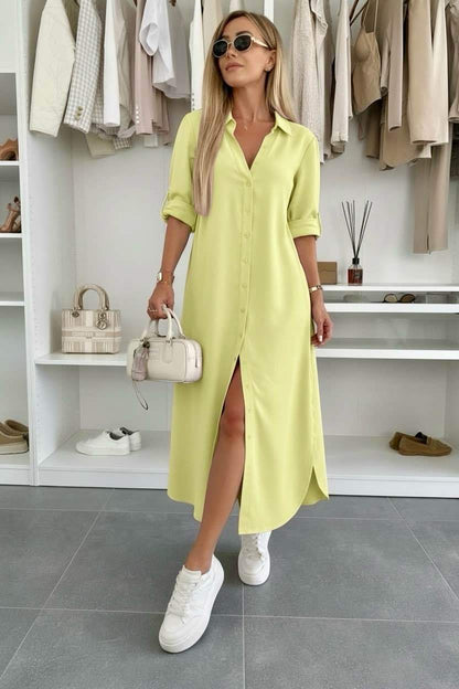 Urszula – elegancka sukienka koszulowa o luźnym kroju