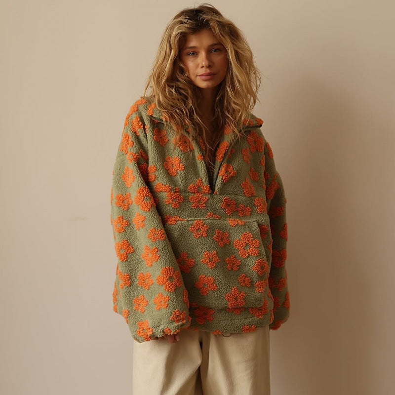 Róża – polarowy sweter z sherpy