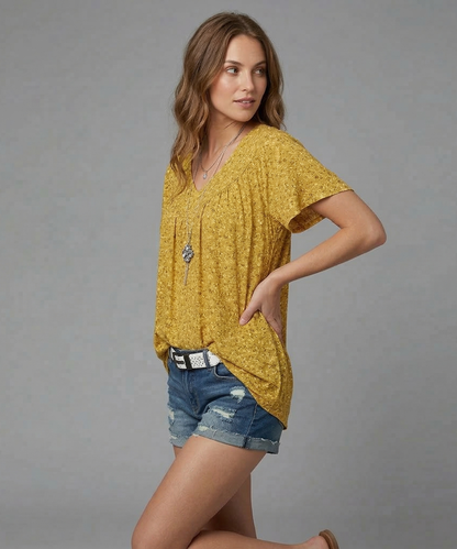 Anita – T-shirt met bloemenprint en V-hals