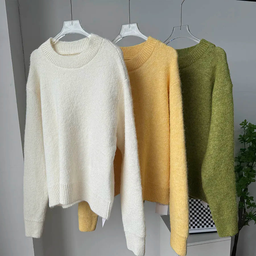 Oversized gebreide trui met ronde hals