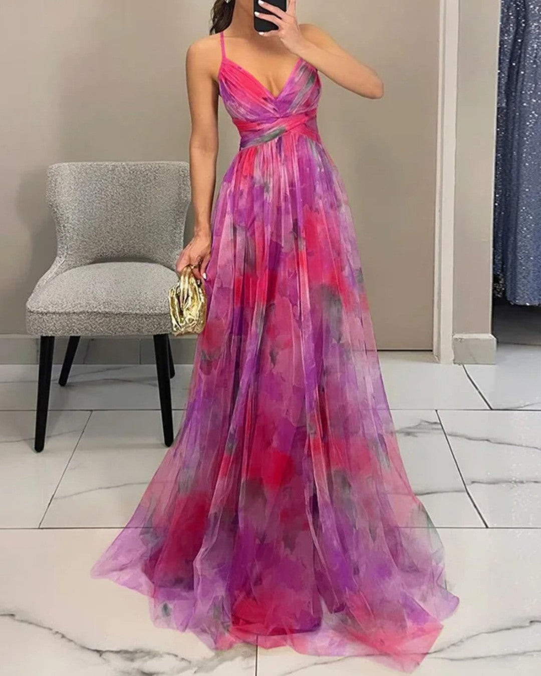 Eliza – Luchtige maxi-jurk met bloemenprint