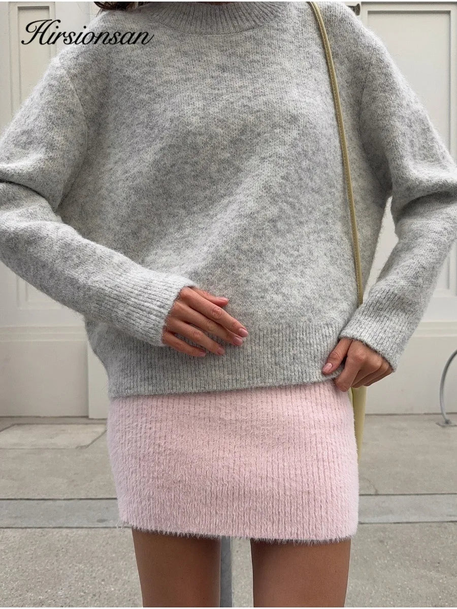 Oversized gebreide trui met ronde hals
