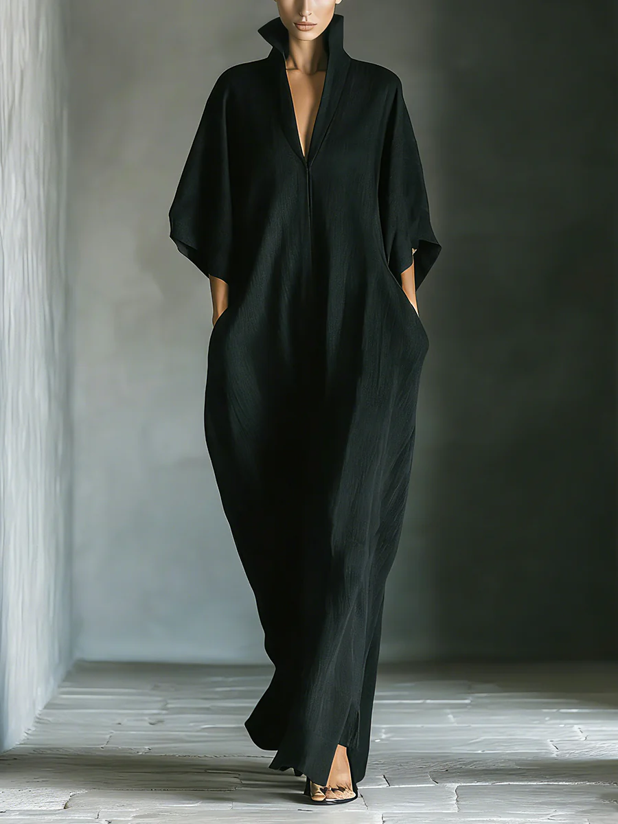 Patrycja – Sukienka maxi kimono czarna