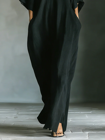 Patrycja – Sukienka maxi kimono czarna