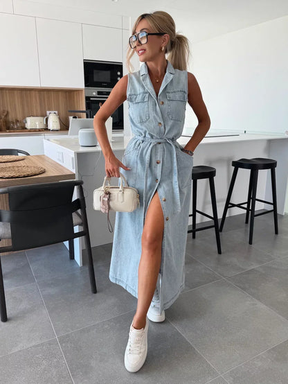 Isabelle | Sukienka maxi z guzikami