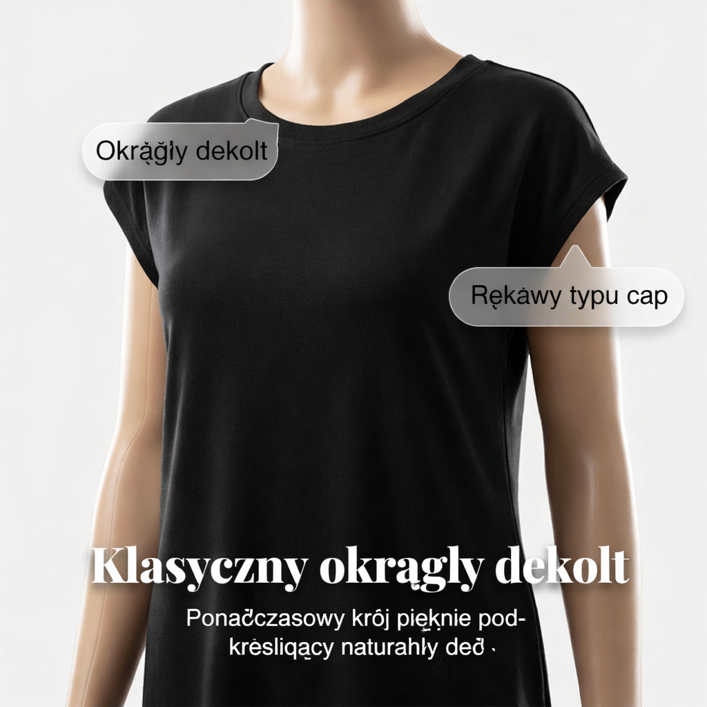 Klaudia – Sukienka z kieszeniami i krótkim rękawem