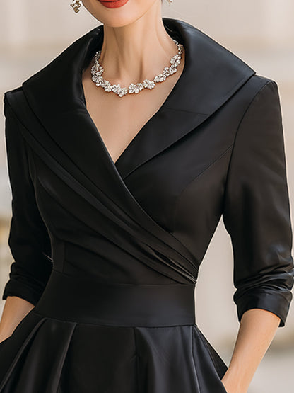Elwira – elegancka sukienka midi z kołnierzem