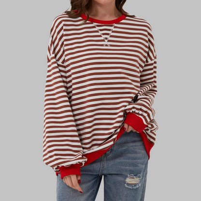 Magdalena – Sweter w paski o luźnym kroju
