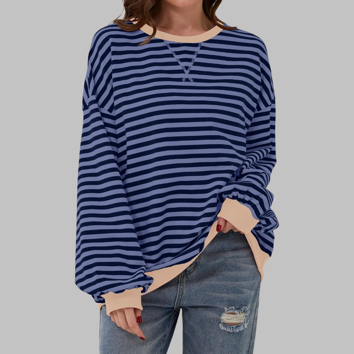 Magdalena – Sweter w paski o luźnym kroju