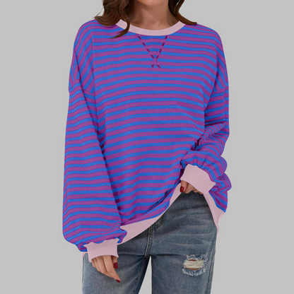 Magdalena – Sweter w paski o luźnym kroju