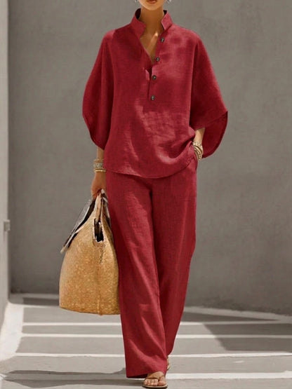 Alicja – Set met blouse en wijde broek
