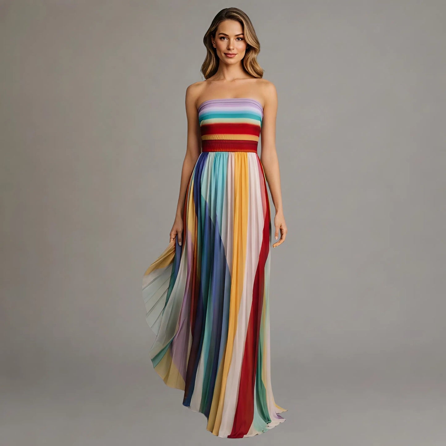 Wiktoria – Długa sukienka casual o eleganckim kroju