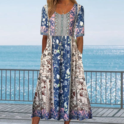 Aleksandra – Boho-jurk met ronde hals