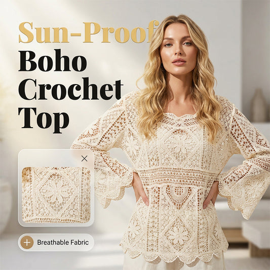 Blouse met opengewerkt kantlook-patroon