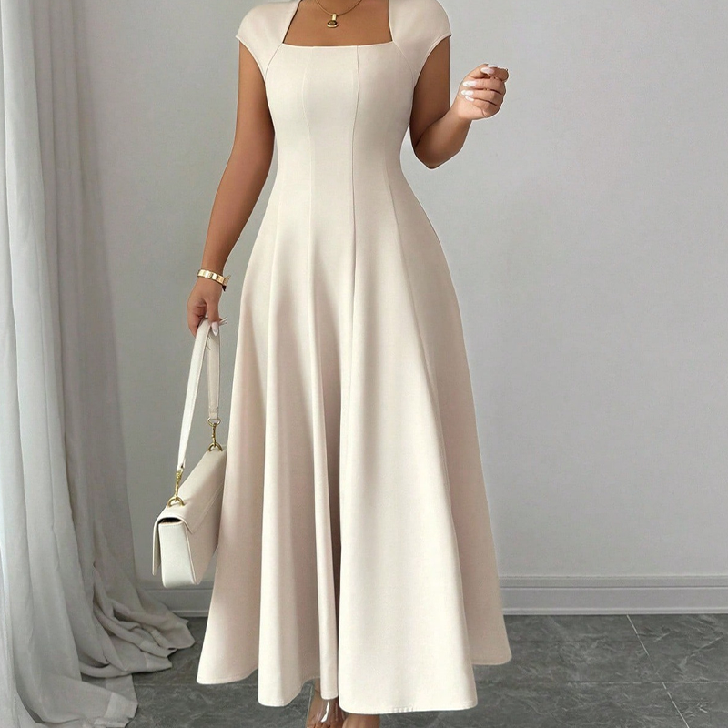 Elise – Midi-jurk met vierkante hals