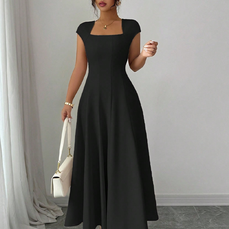 Elise – Midi-jurk met vierkante hals